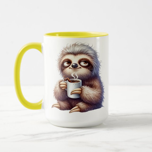 Paresseux avec une tasse de café (Gauche)