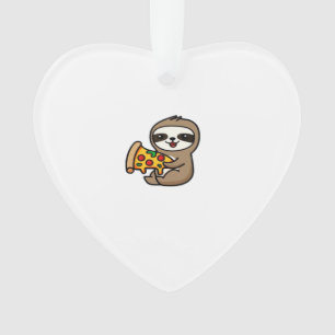 Paresseux Chibi Kawaii Drôle avec Pizza � Dessin A