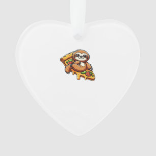 Paresseux drôle mangeant de la Pizza, Animal Kawai