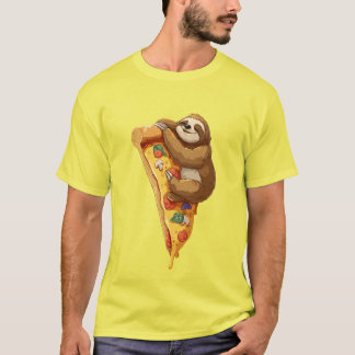 Paresseux mignon sur une tranche de pizza T-shirt