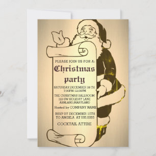 Parfait, Cool, Gold Santa Claus Invitation de vaca