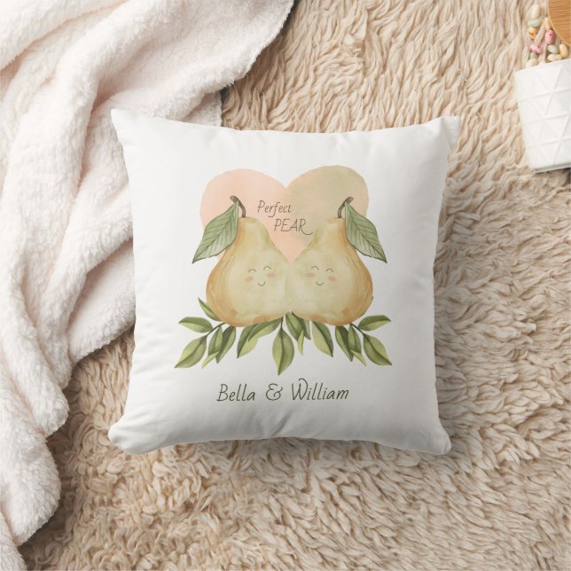 Parfait Coussin jumeau Pear avec des noms personna (Couverture)
