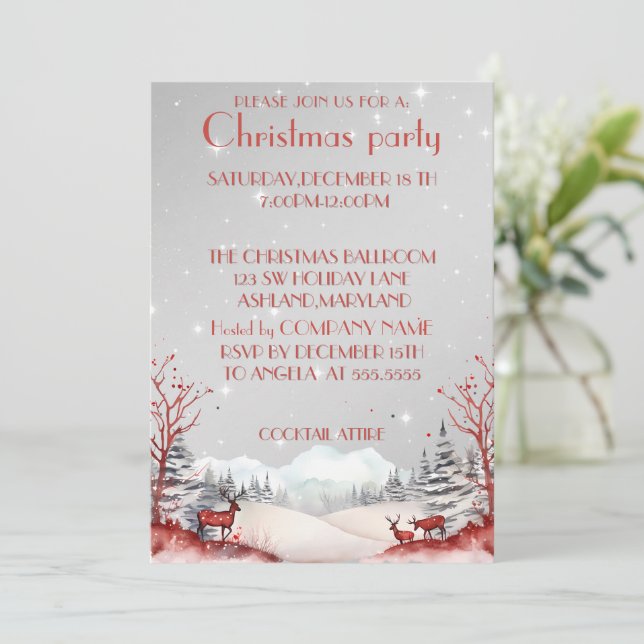 Parfait, élégant, invitation de Noël rouge (Debout devant)