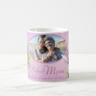 Parfait maman nénuphar photo et enfants nom mug