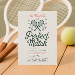 Parfait Match Tennis Bridal Shower Invitation