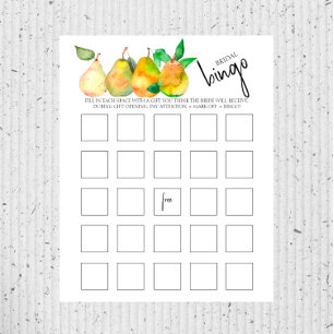 Parfait Poire - Jeu de Bingo pour Mariage/Enterrem