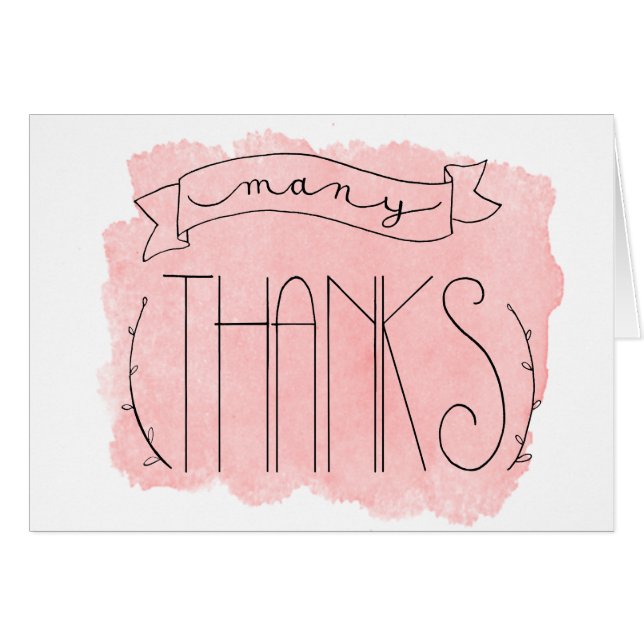 Parfait rose Beaucoup Merci Carte Merci (Devant horizontal)