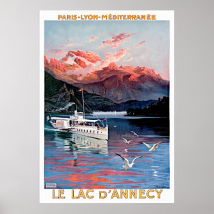 Paris Annecy Travel Poster Restored