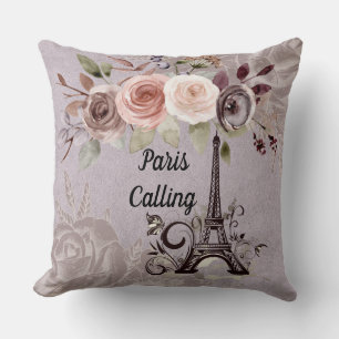 Paris Appelle Floral Mocha Coussin réversible