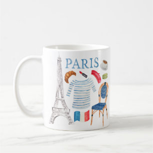 Paris Aquarelle Doodles Mug