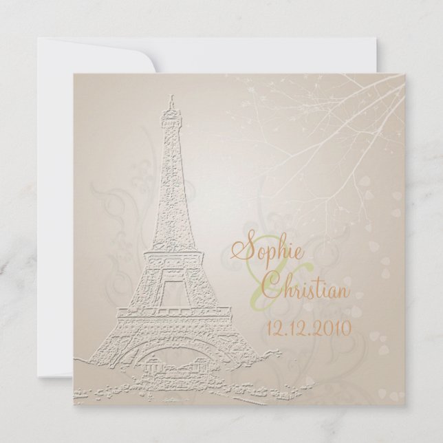 Paris, automne + invitations aux mariages d'hiver (Devant)