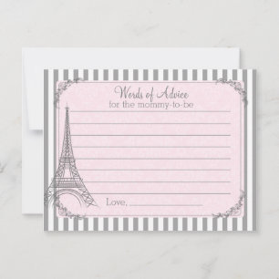 Paris Baby shower Carte conseil pour la maman à êt