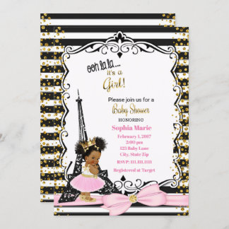Paris Baby shower invitation Ethnic