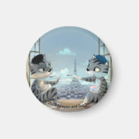 Paris by Day Circle Magnet (Différentes tailles)