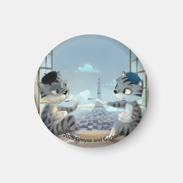 Paris by Day Circle Magnet (Différentes tailles) (Devant)