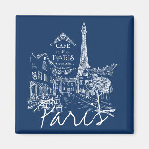 Paris cafe magnet