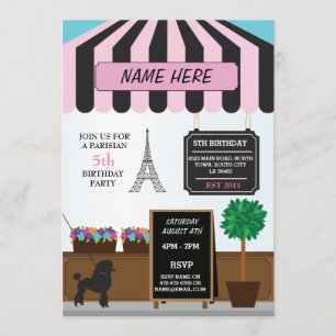 Paris Café Parisien à tout âge Invitation de fête