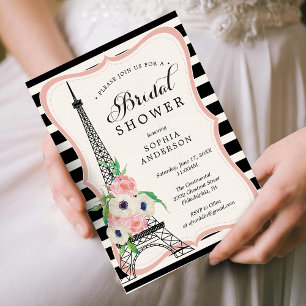Paris Carte d'invitation de douche nuptiale Tour E