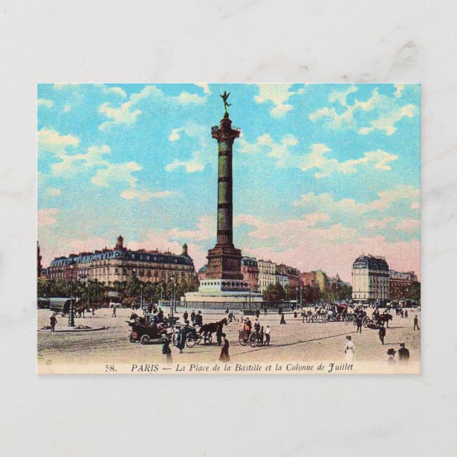 Paris - Carte postale de la Bastille (Devant)