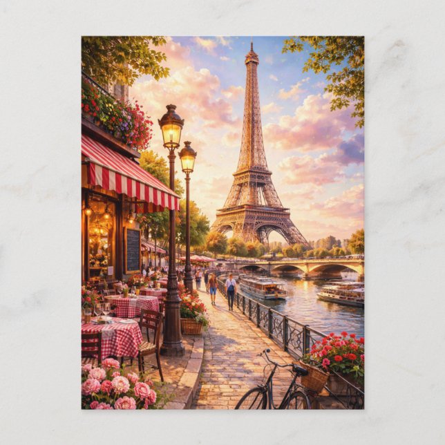 Paris - Carte postale de la Tour Eiffel - Café de  (Devant)