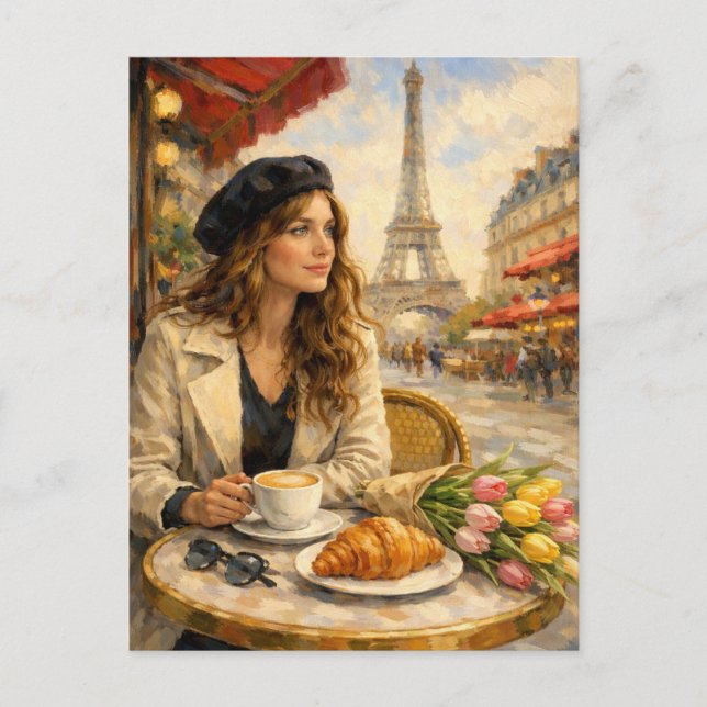 Paris - Carte postale de la Tour Eiffel - Café de  (Devant)