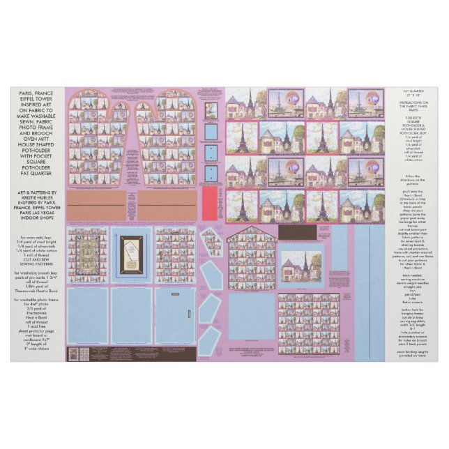 Paris Eiffel couture tissu artisanal motif (Yard)