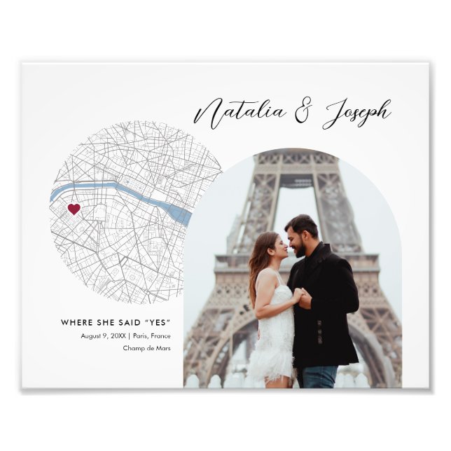 Paris France Carte Mariage Fiançailles Photo Cadea (Devant)