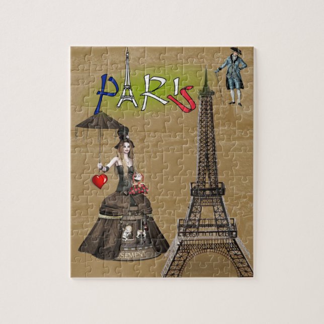 Paris France Puzzle Décor (Vertical)