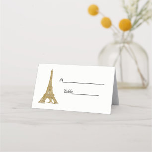 Paris France Skyline #2 Faux Gold Escort Cartes