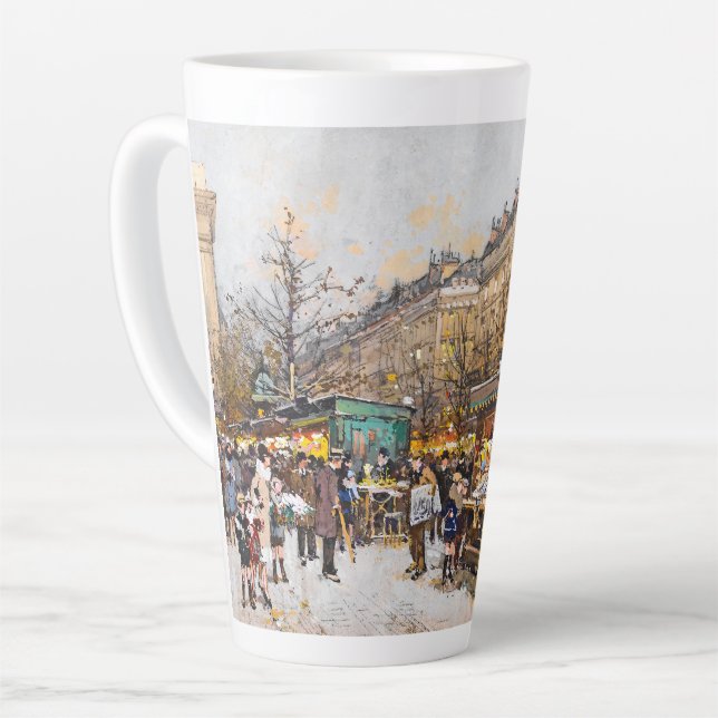 Paris France Street Scène Europe Latte Mug (Angle gauche)
