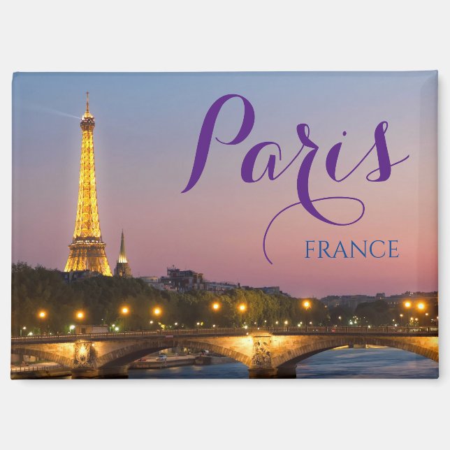 Paris France Tour Eiffel Magnet de Voyage (Recto)