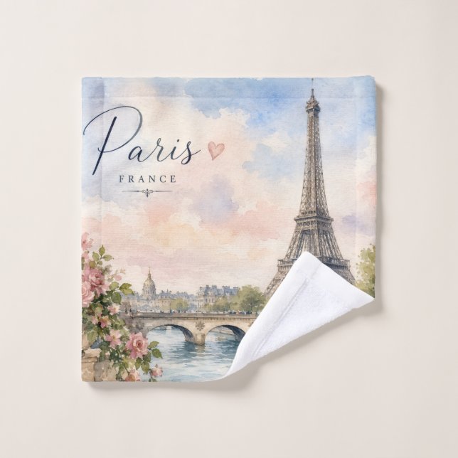 Paris France Tour Eiffel rivière seine  (Gant de toilette)