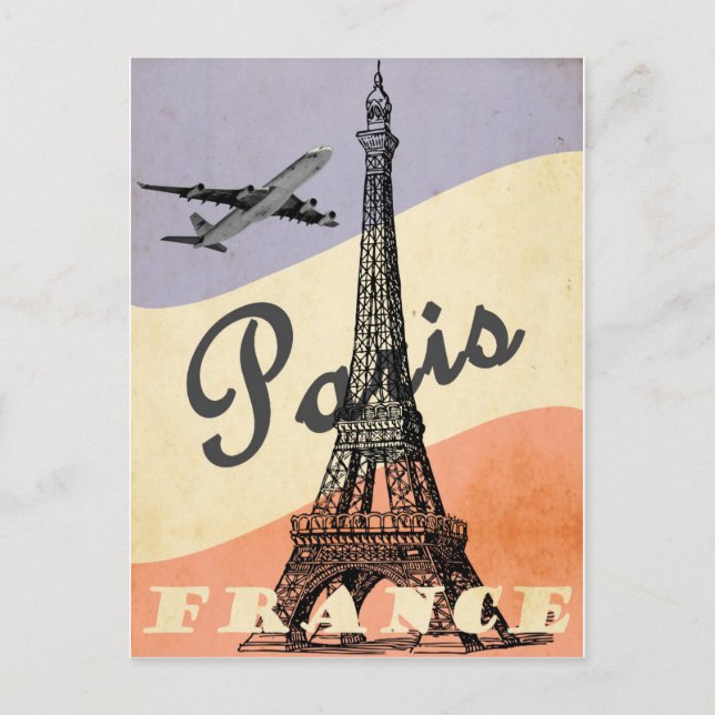 Paris France Tour Eiffel Vintage voyage Carte post (Devant)