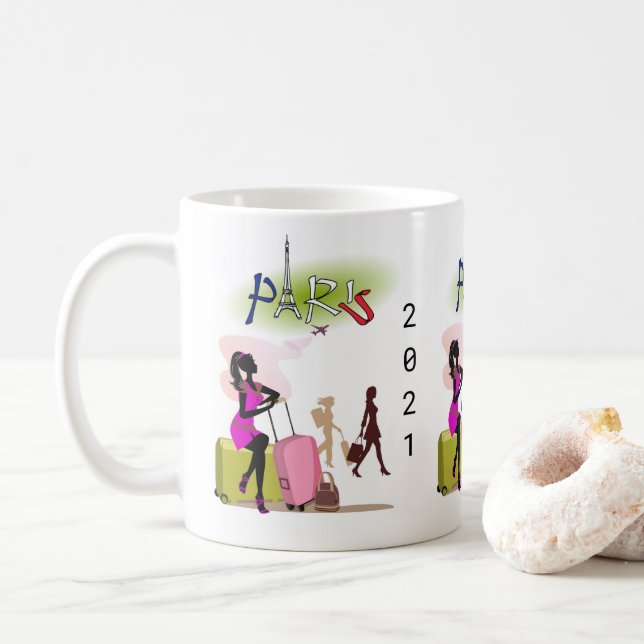 Paris France Vacances 2021 Mug (Avec donut)