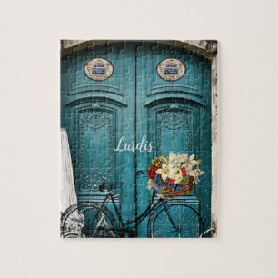 Paris France Vélo Floral Jigsaw Puzzle
