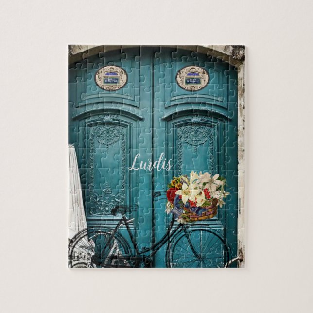 Paris France Vélo Floral Jigsaw Puzzle (Vertical)
