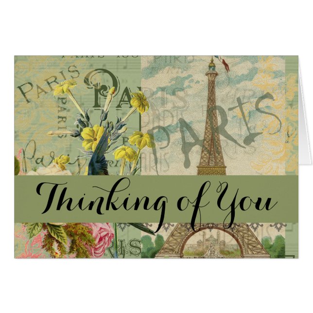 Paris France Voyage Vintage Art Antique Peinture (Devant horizontal)