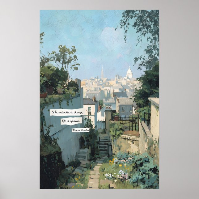 Paris Garden View Poster  City Rooftops, Stoic (Devant)