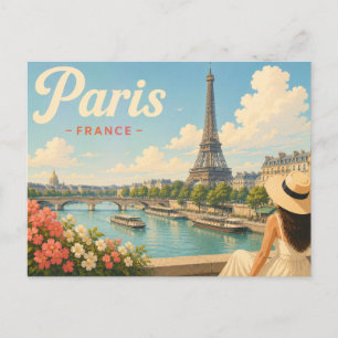 Paris - La Dame au Chapeau Carte Postale de Voyage