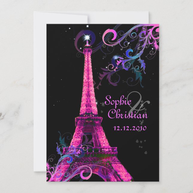 Paris La Nuit, invitations à un mariage dans une t (Devant)