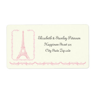 Paris mariage rose Tour Eiffel étiquette d'ivoire
