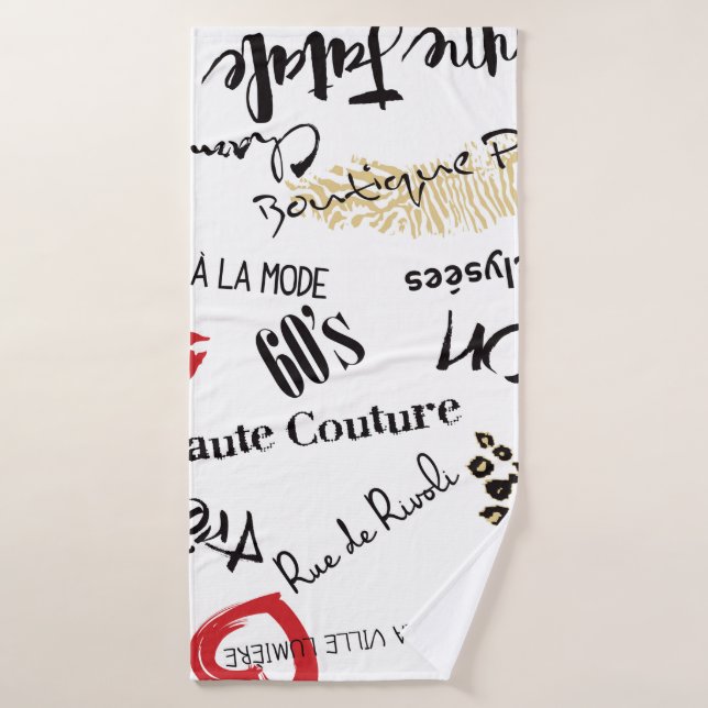 Paris mode et glamour sans couture motif (Serviette de bain)