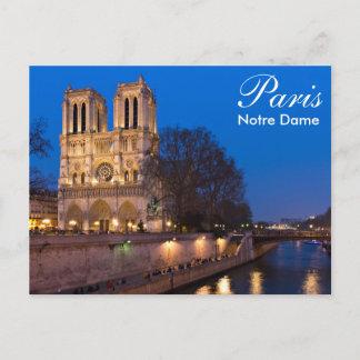 Paris - Notre-Dame la nuit carte postale