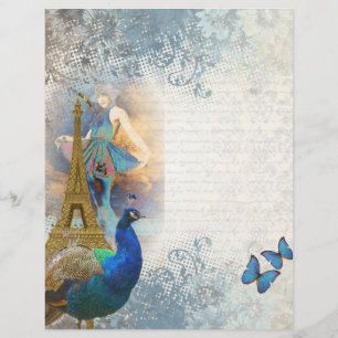 Paris peacock collage