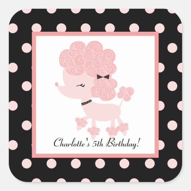 Paris Poodle Carré Favoriser les Autocollants (Devant)