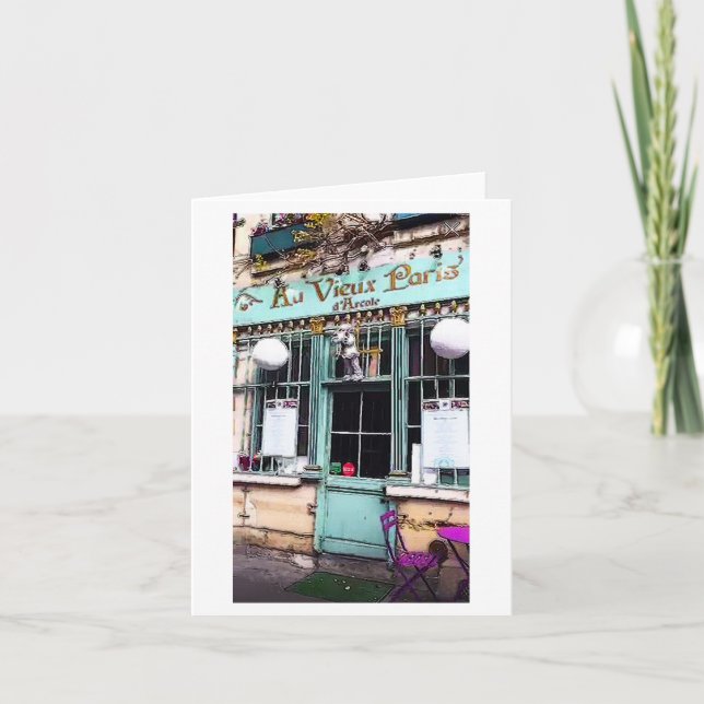 Paris Shop Front Travel Art Imprimer Carte (Devant)