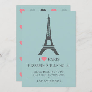 Paris Thème Anniversaire Invitation