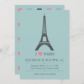 Paris Thème Anniversaire Invitation