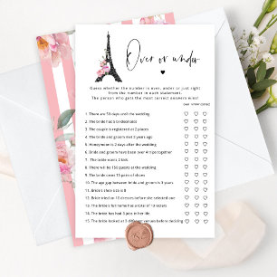 Paris thème au-dessus ou sous la douche nuptiale