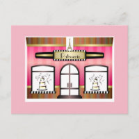 Paris Thème Pink Patisserie Carte postale